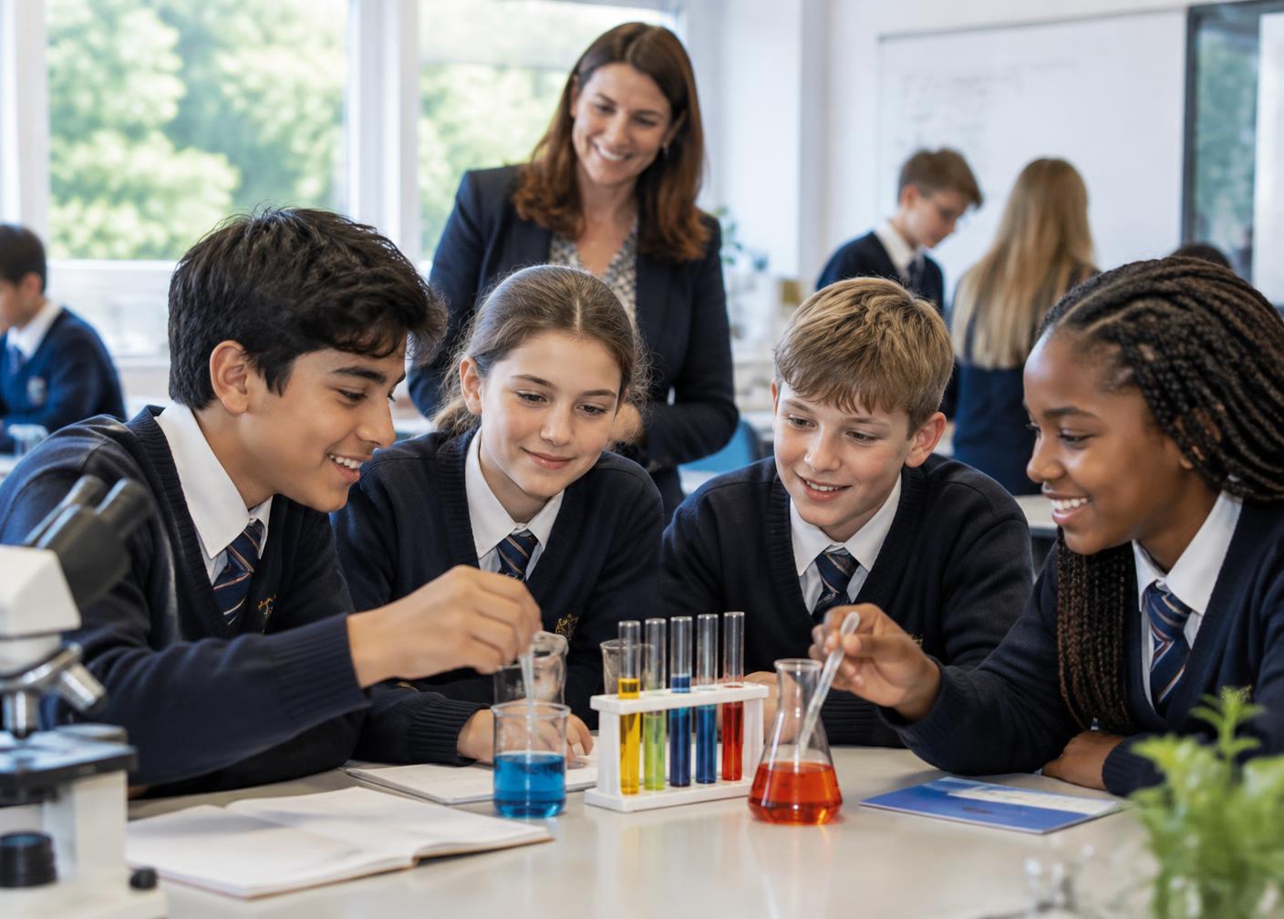 Students learning science